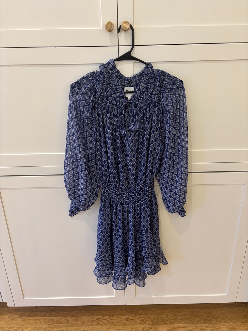 Misa Los Angeles Blue Patterned Mini Dress